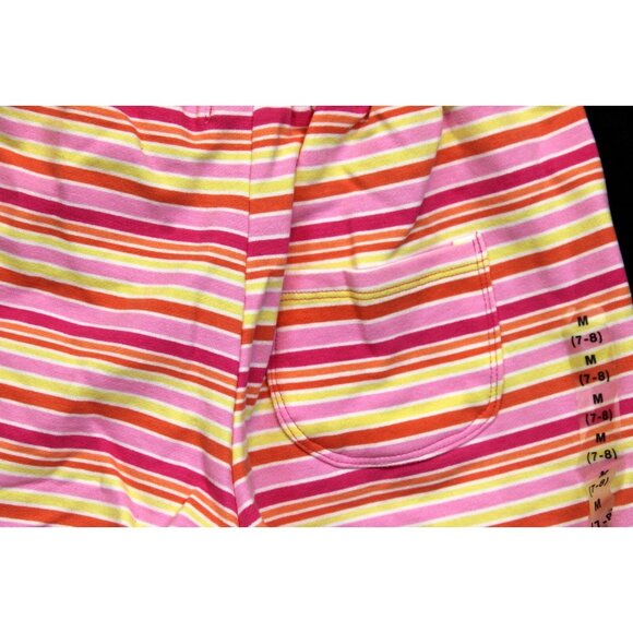 NEW Gap Factory 2pc Outfit Pink Tshirt Striped Shorts sz Med 7/8 Cotton Summer - Picture 9 of 10